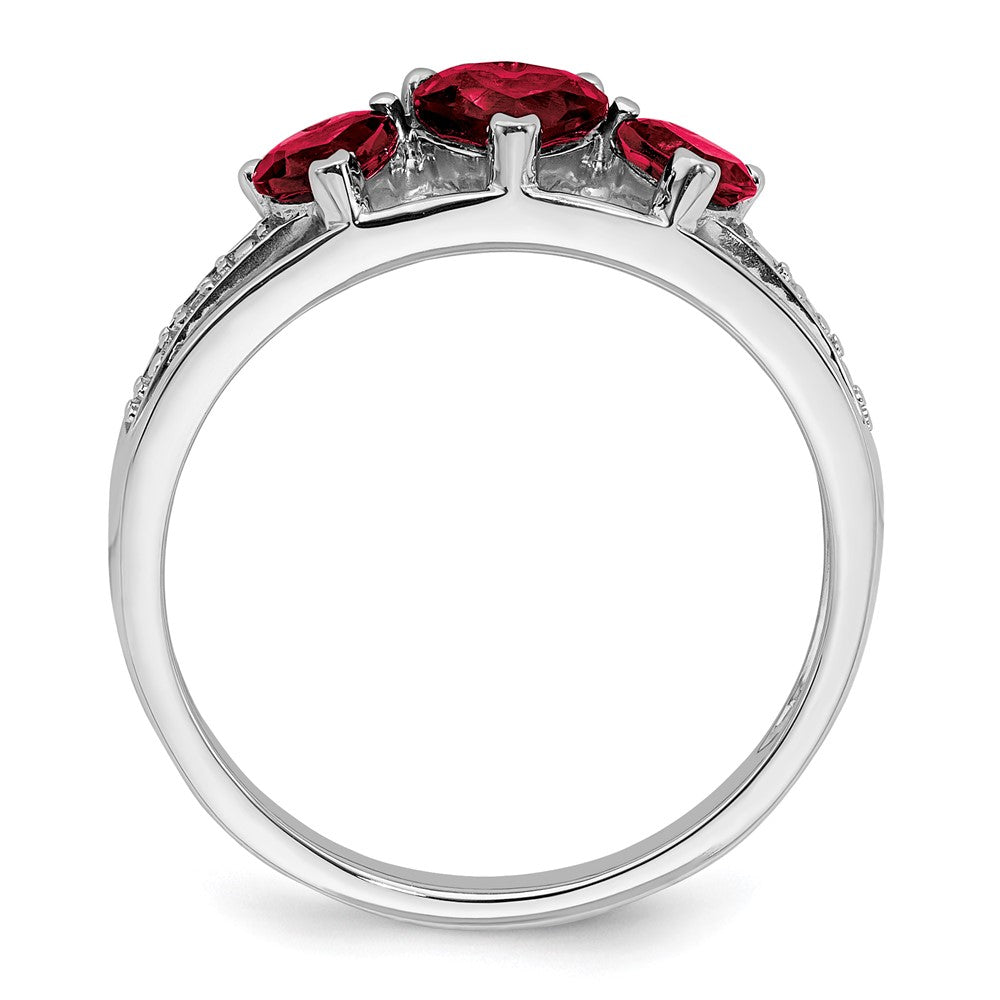 White Gold Gemstone and Diamond Heart Ring