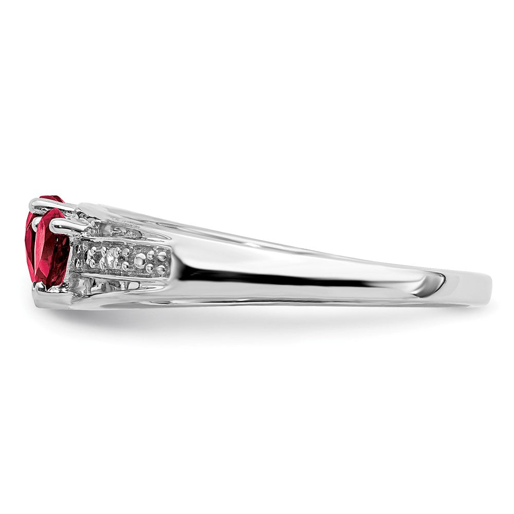 White Gold Gemstone and Diamond Heart Ring