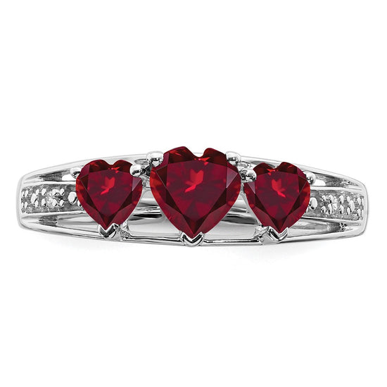 White Gold Gemstone and Diamond Heart Ring