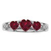 White Gold Gemstone and Diamond Heart Ring