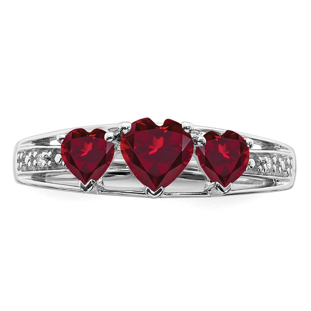 White Gold Gemstone and Diamond Heart Ring