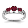 White Gold Gemstone and Diamond Heart Ring