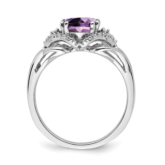 14k White Gold Gemstone and Diamond Ring