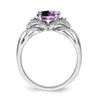 14k White Gold Gemstone and Diamond Ring
