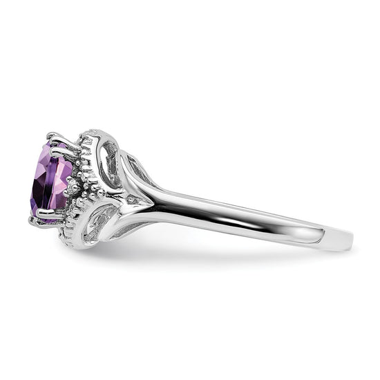 14k White Gold Gemstone and Diamond Ring