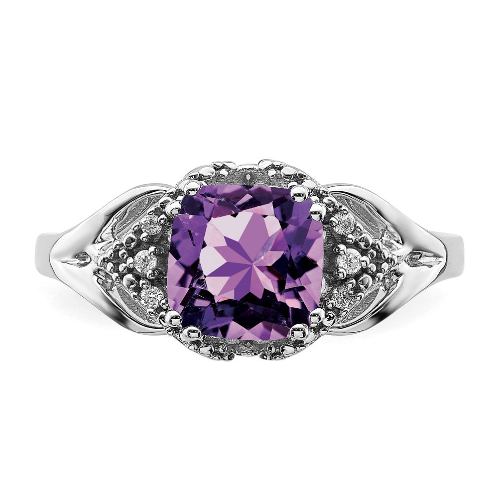 14k White Gold Gemstone and Diamond Ring