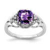 14k White Gold Gemstone and Diamond Ring