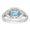 14k White Gold Gemstone and Diamond Ring