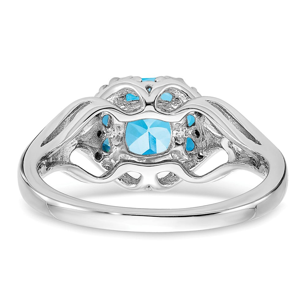 14k White Gold Gemstone and Diamond Ring