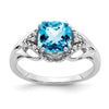 14k White Gold Gemstone and Diamond Ring