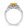 14k White Gold Gemstone and Diamond Ring