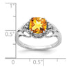14k White Gold Gemstone and Diamond Ring