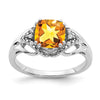 14k White Gold Gemstone and Diamond Ring