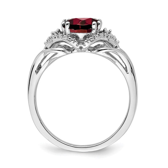 14k White Gold Gemstone and Diamond Ring