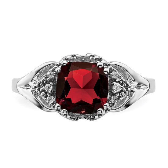 14k White Gold Gemstone and Diamond Ring