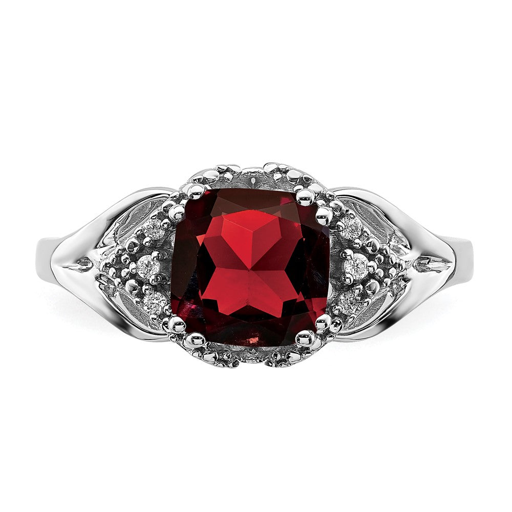 14k White Gold Gemstone and Diamond Ring