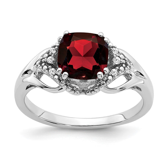 14k White Gold Gemstone and Diamond Ring