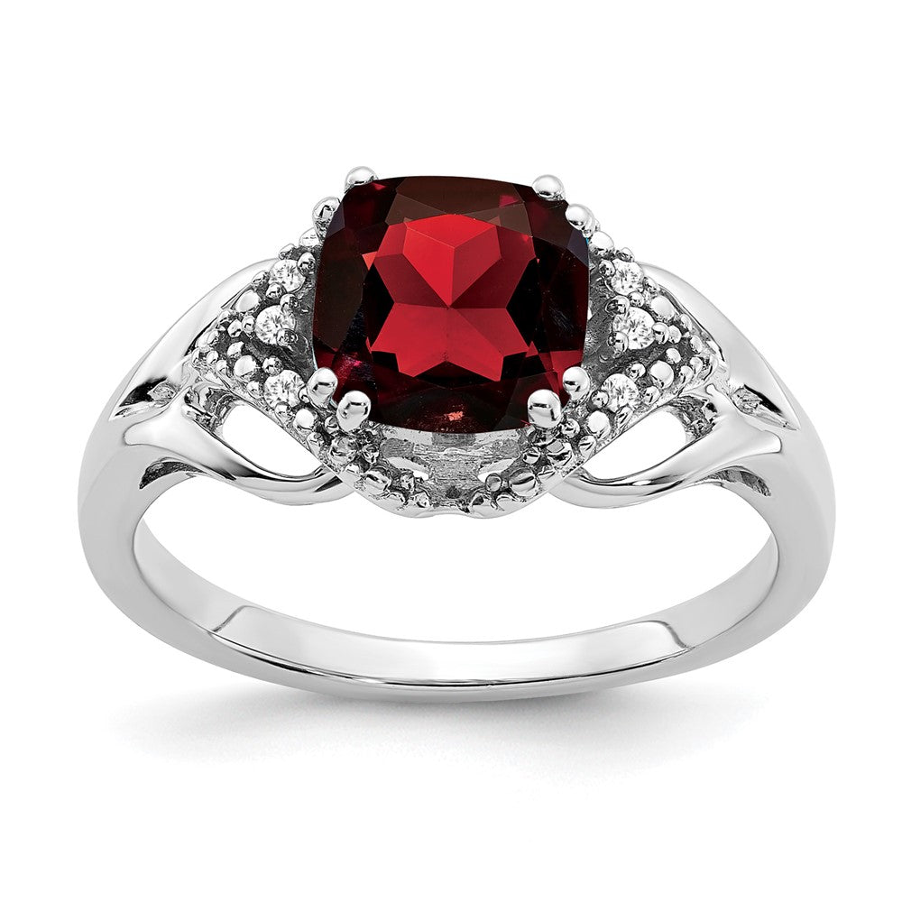 14k White Gold Gemstone and Diamond Ring