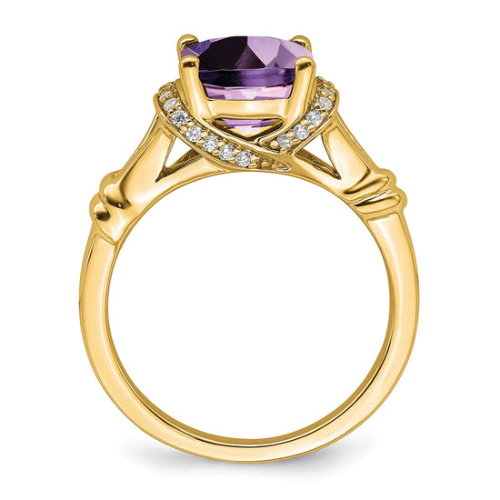 Cushion Gemstone and Diamond Rings