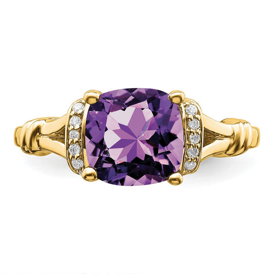 Cushion Gemstone and Diamond Rings