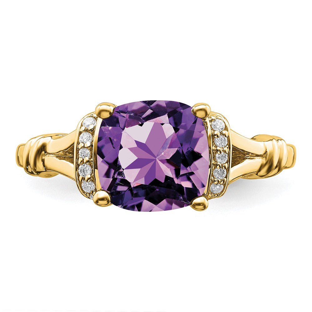 Cushion Gemstone and Diamond Rings