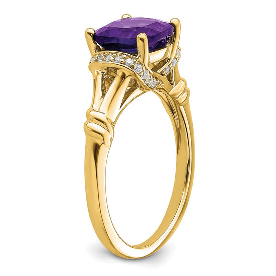 Cushion Gemstone and Diamond Rings