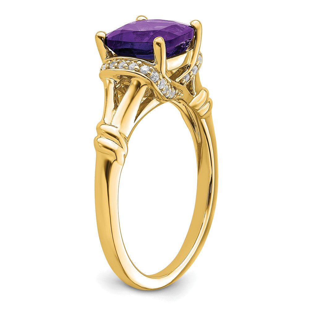 Cushion Gemstone and Diamond Rings