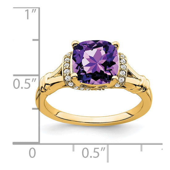Cushion Gemstone and Diamond Rings