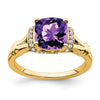 Cushion Gemstone and Diamond Rings
