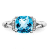 Cushion Gemstone and Diamond Rings