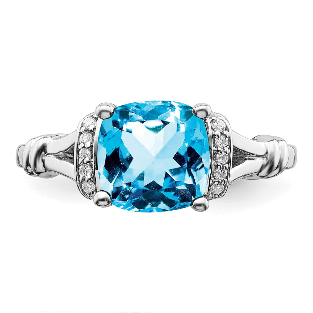 Cushion Gemstone and Diamond Rings