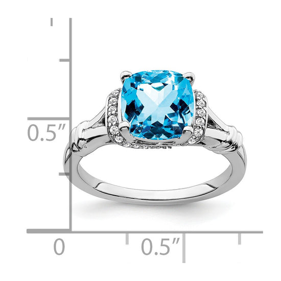Cushion Gemstone and Diamond Rings