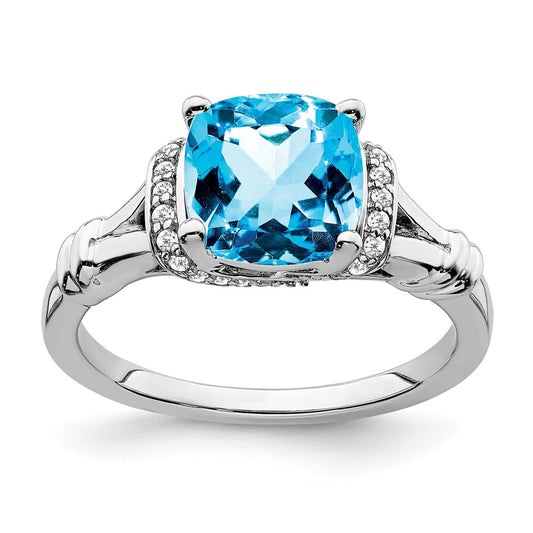 Cushion Gemstone and Diamond Rings