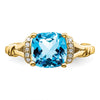 Cushion Gemstone and Diamond Rings