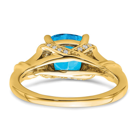 Cushion Gemstone and Diamond Rings
