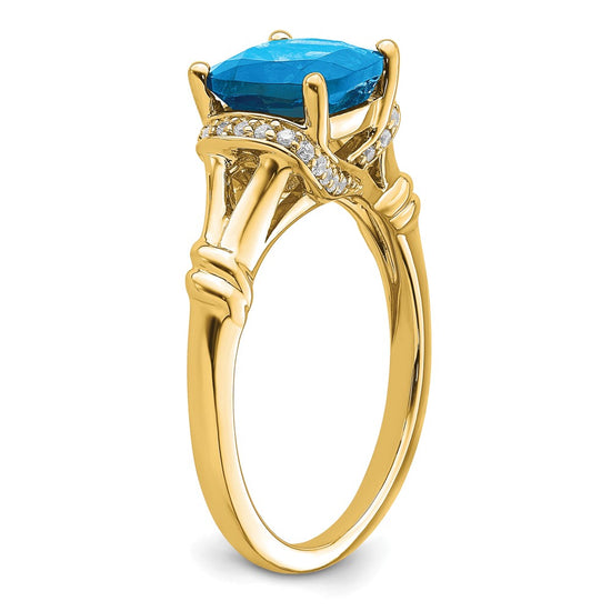 Cushion Gemstone and Diamond Rings