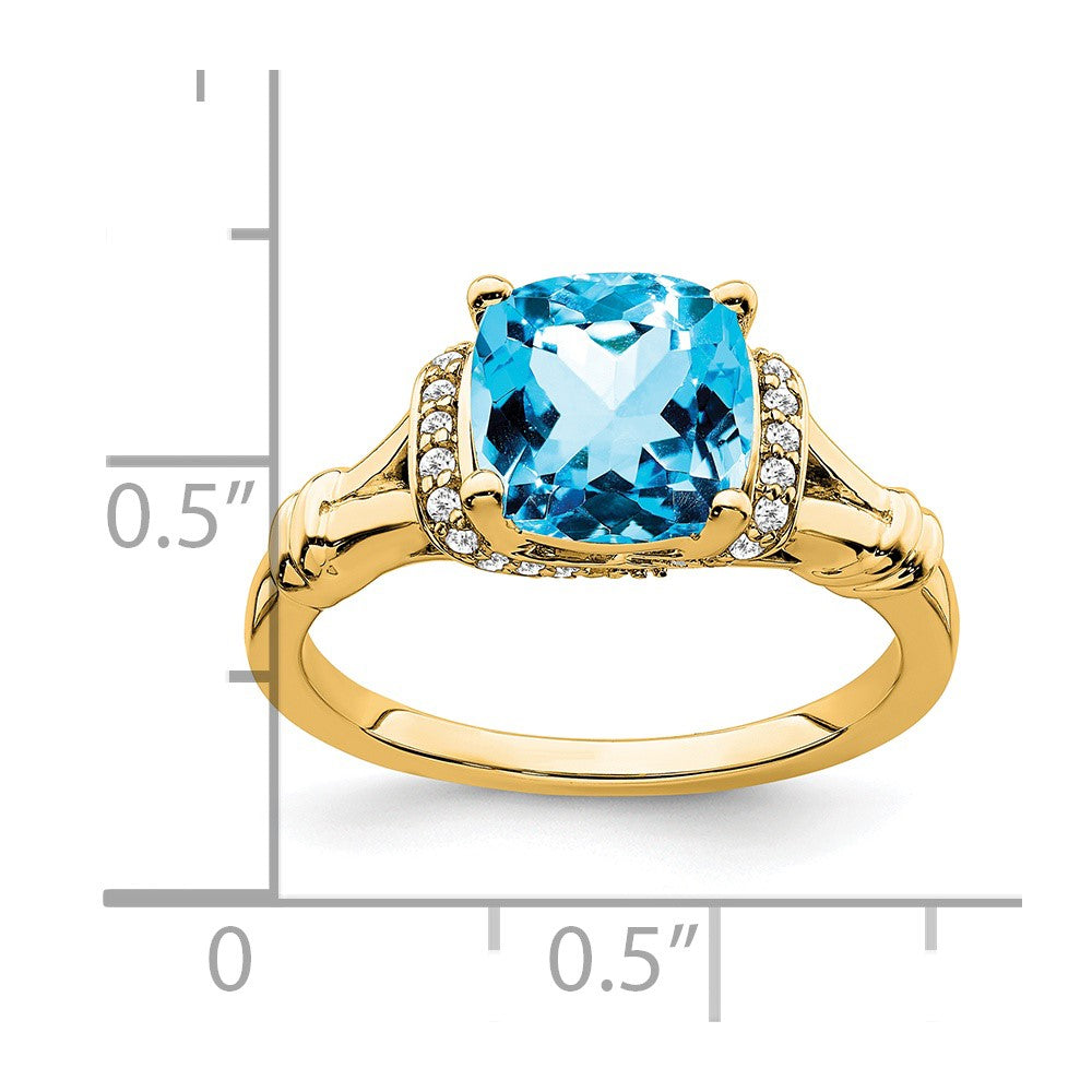 Cushion Gemstone and Diamond Rings