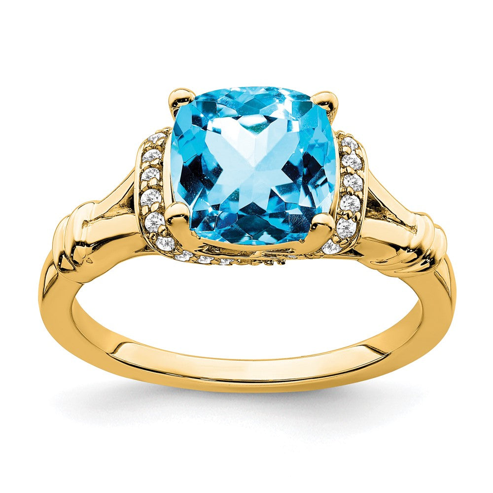 Cushion Gemstone and Diamond Rings