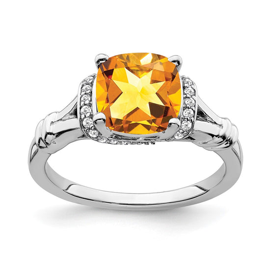 Cushion Gemstone and Diamond Rings