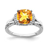 Cushion Gemstone and Diamond Rings