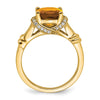 Cushion Gemstone and Diamond Rings