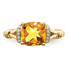 Cushion Gemstone and Diamond Rings