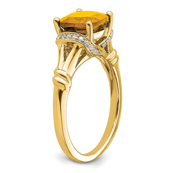 Cushion Gemstone and Diamond Rings