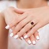Cushion Gemstone and Diamond Rings