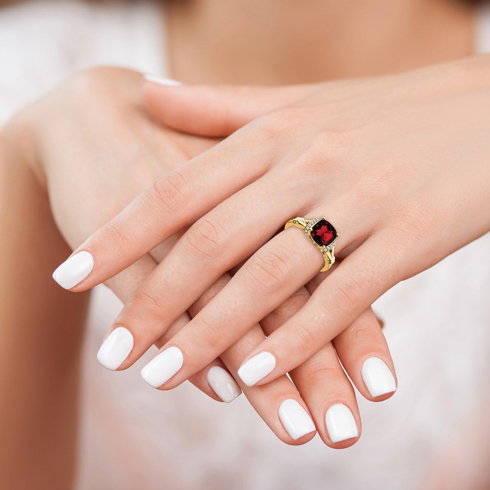 Cushion Gemstone and Diamond Rings