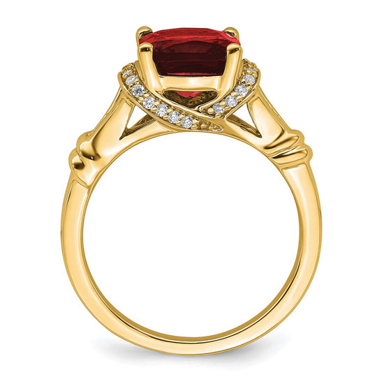 Cushion Gemstone and Diamond Rings