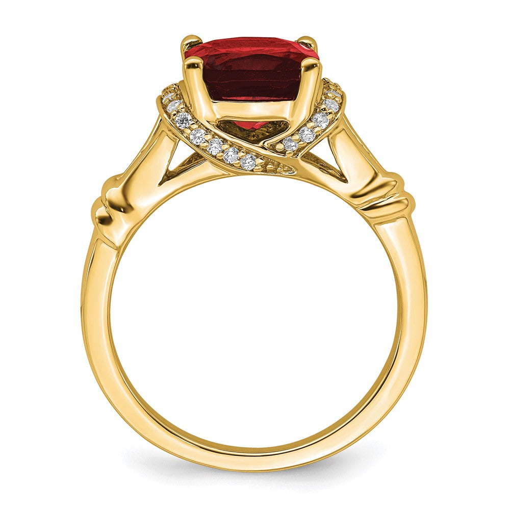 Cushion Gemstone and Diamond Rings