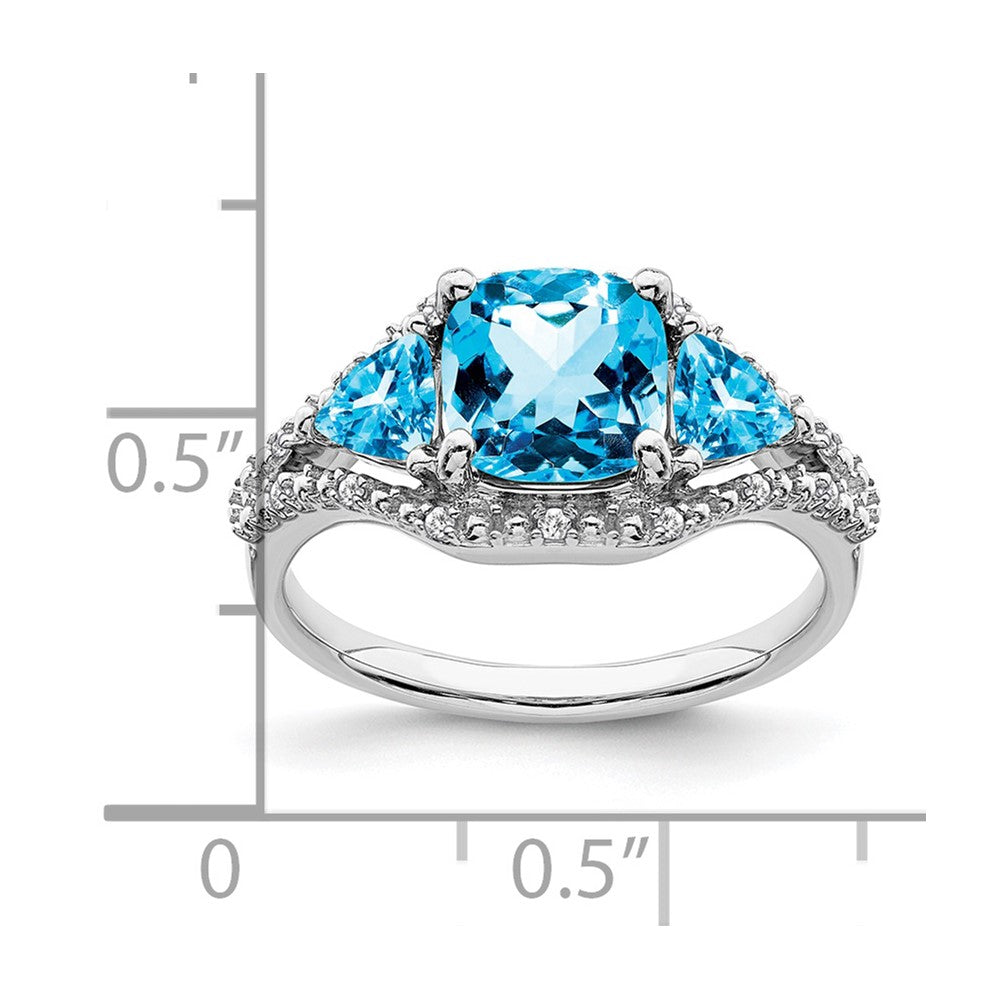 White Gold Gemstone and Diamond Ring