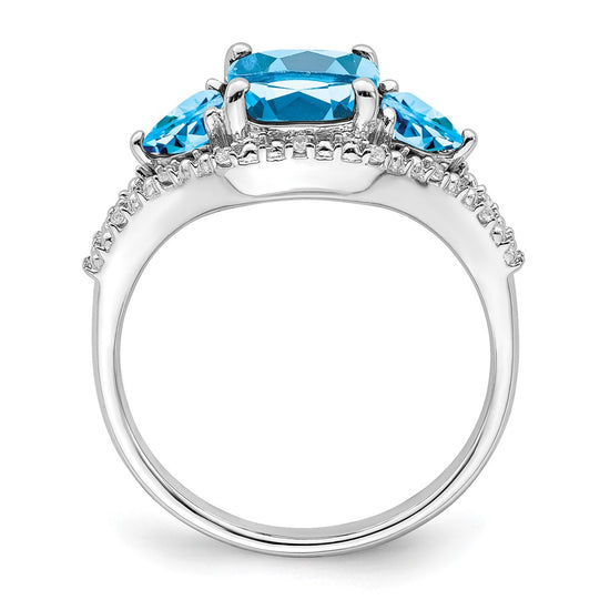 White Gold Gemstone and Diamond Ring