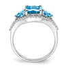 White Gold Gemstone and Diamond Ring